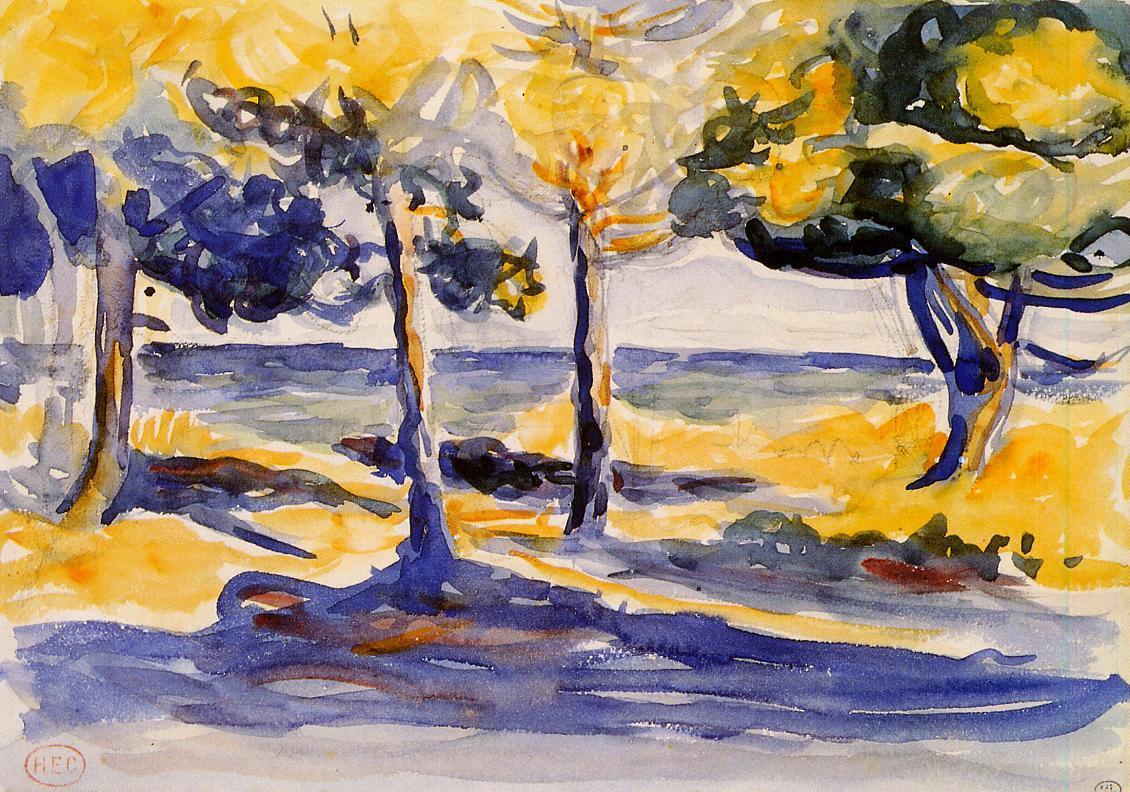 Trees by the Sea (1906) Henri-Edmond Cross tablo - Dekolata