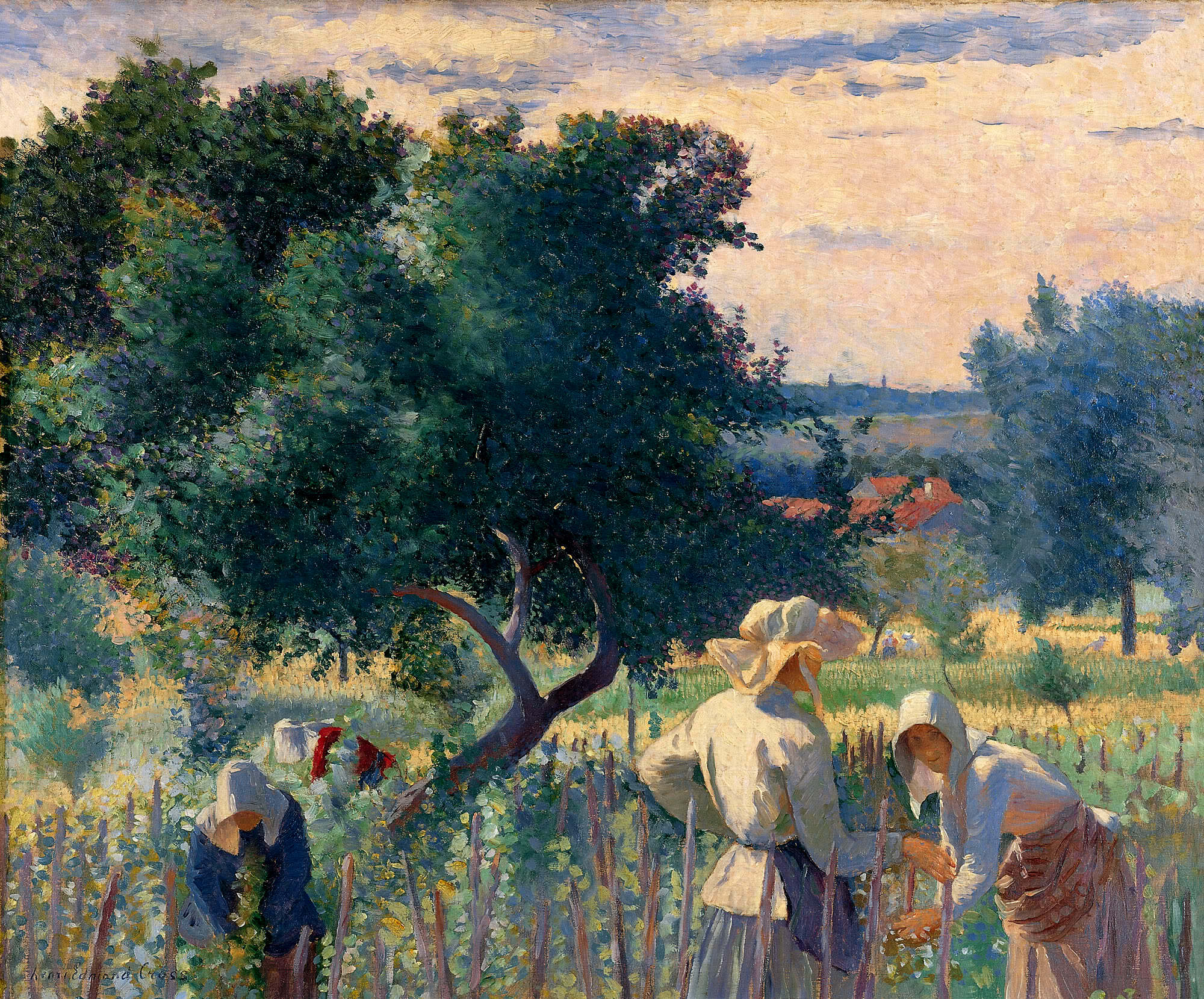 Women Tying the Vine (1890) Henri-Edmond Cross tablo - Dekolata