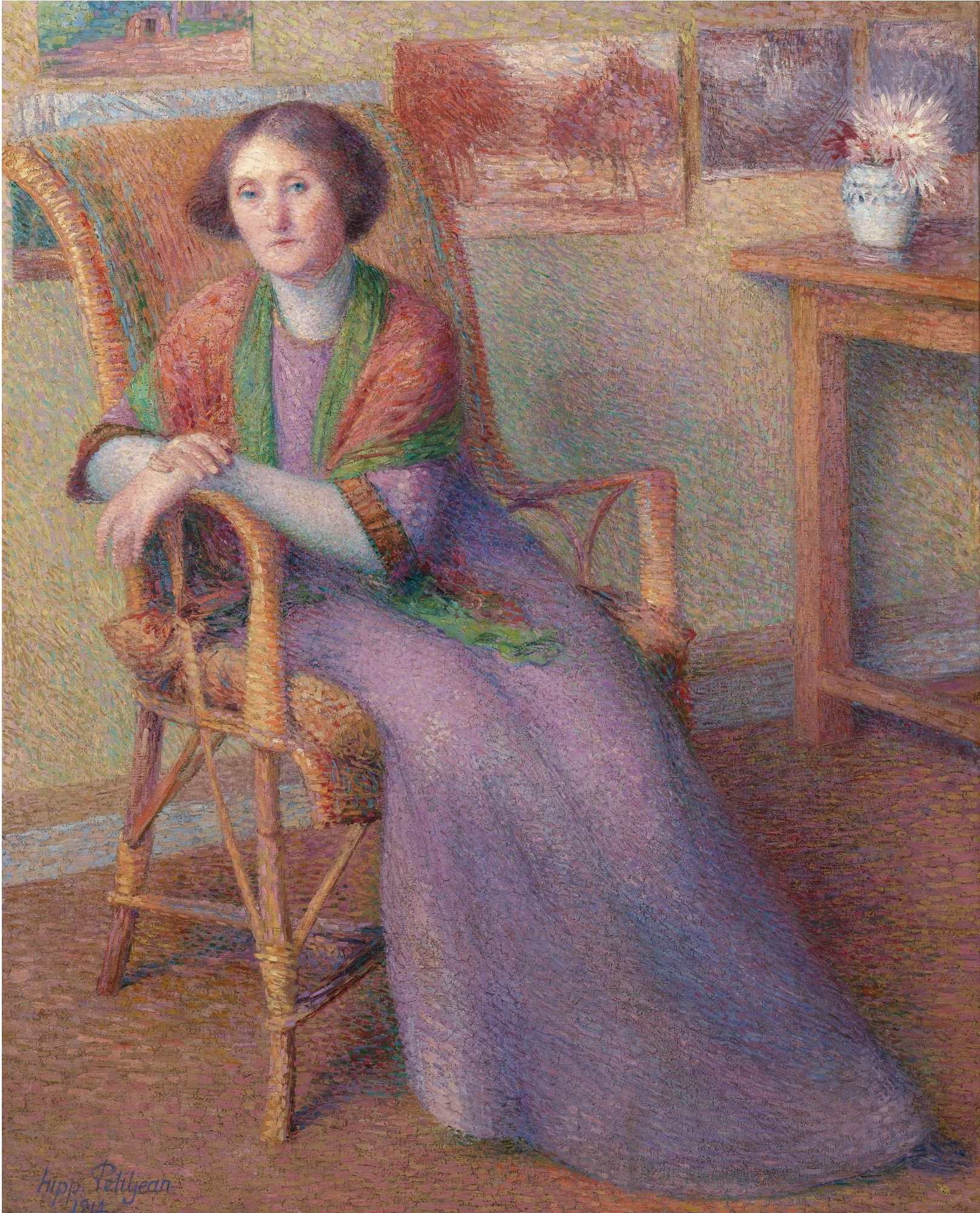 Portrait of Artist's Wife (1914) Hippolyte Petitjean tablo - Dekolata