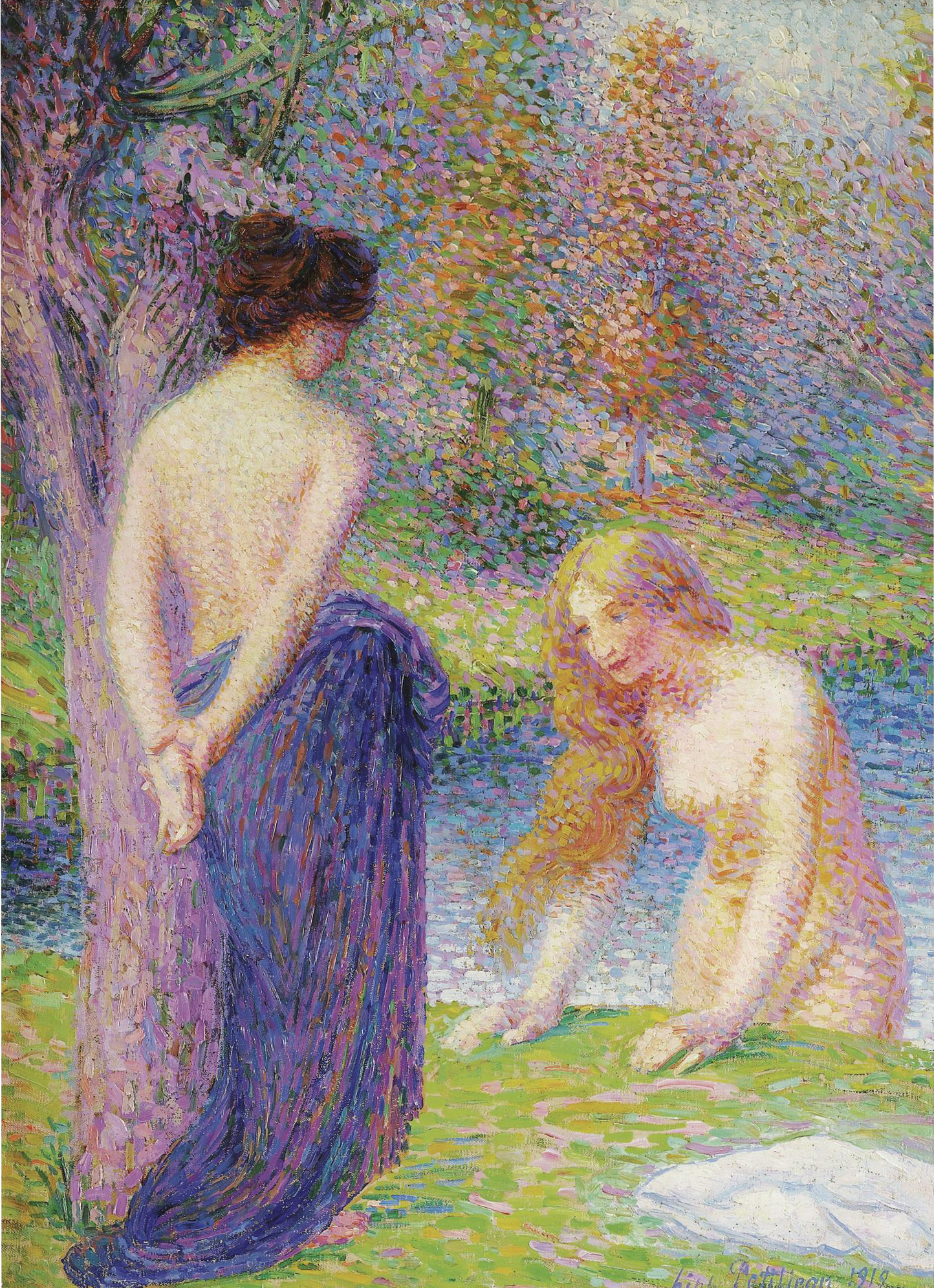 Women Bathing (1919) Hippolyte Petitjean tablo - Dekolata