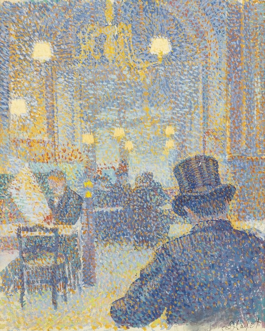 At the Cafe Louis Hayet tablo - Dekolata