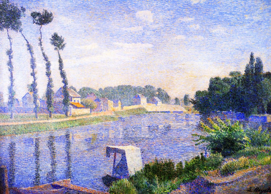 Banks of the Oise, Pointose (1888) – Louis Hayet Tablo