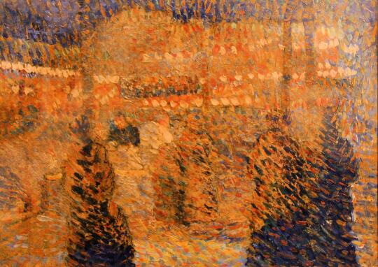 Fête Foraine, La Nuit (1888) Louis Hayet tablo - Dekolata