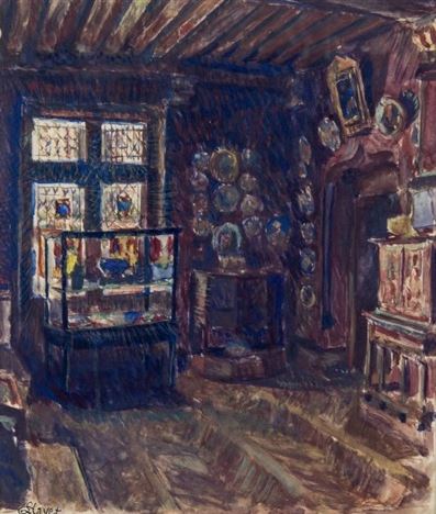 Interior of the Musée De Cluny (1886) – Louis Hayet Tablo