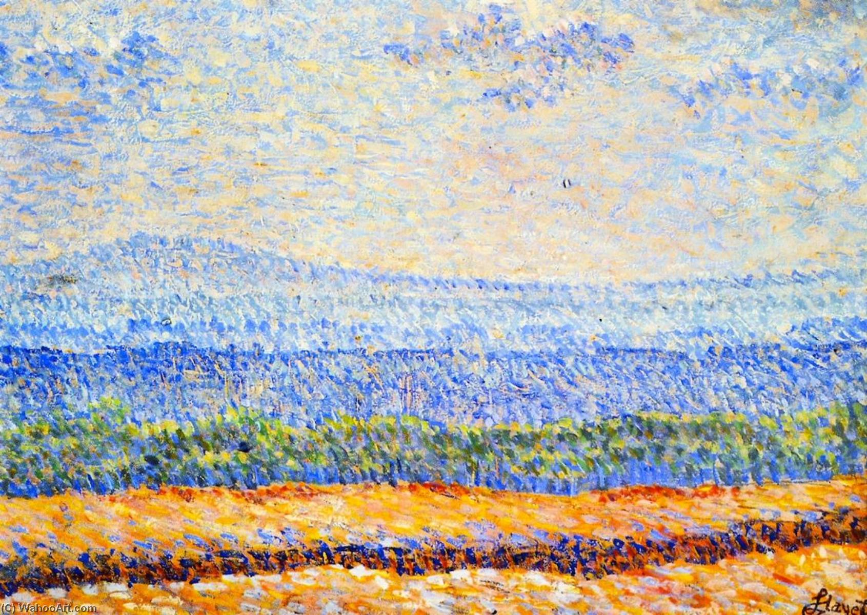 Landscape of Vexin (1888) Louis Hayet tablo - Dekolata