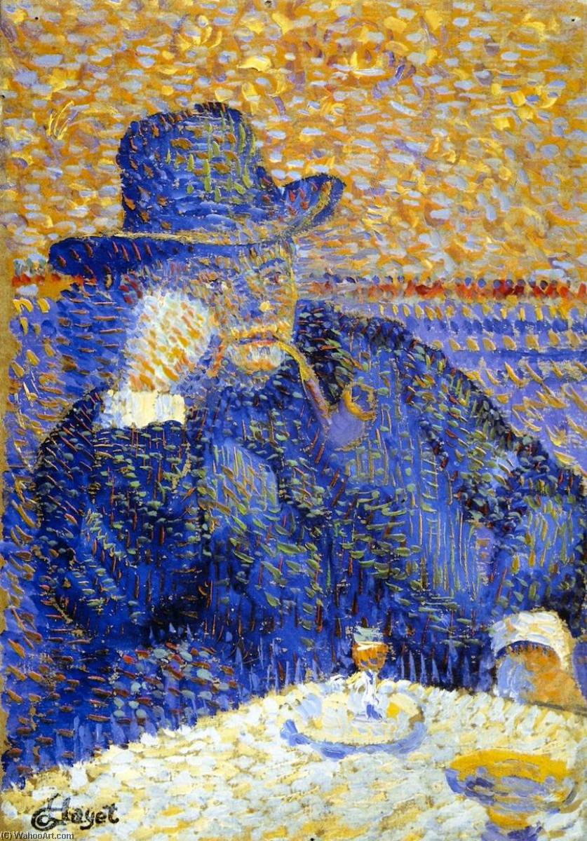 Man with a Pipe (1889) Louis Hayet tablo - Dekolata