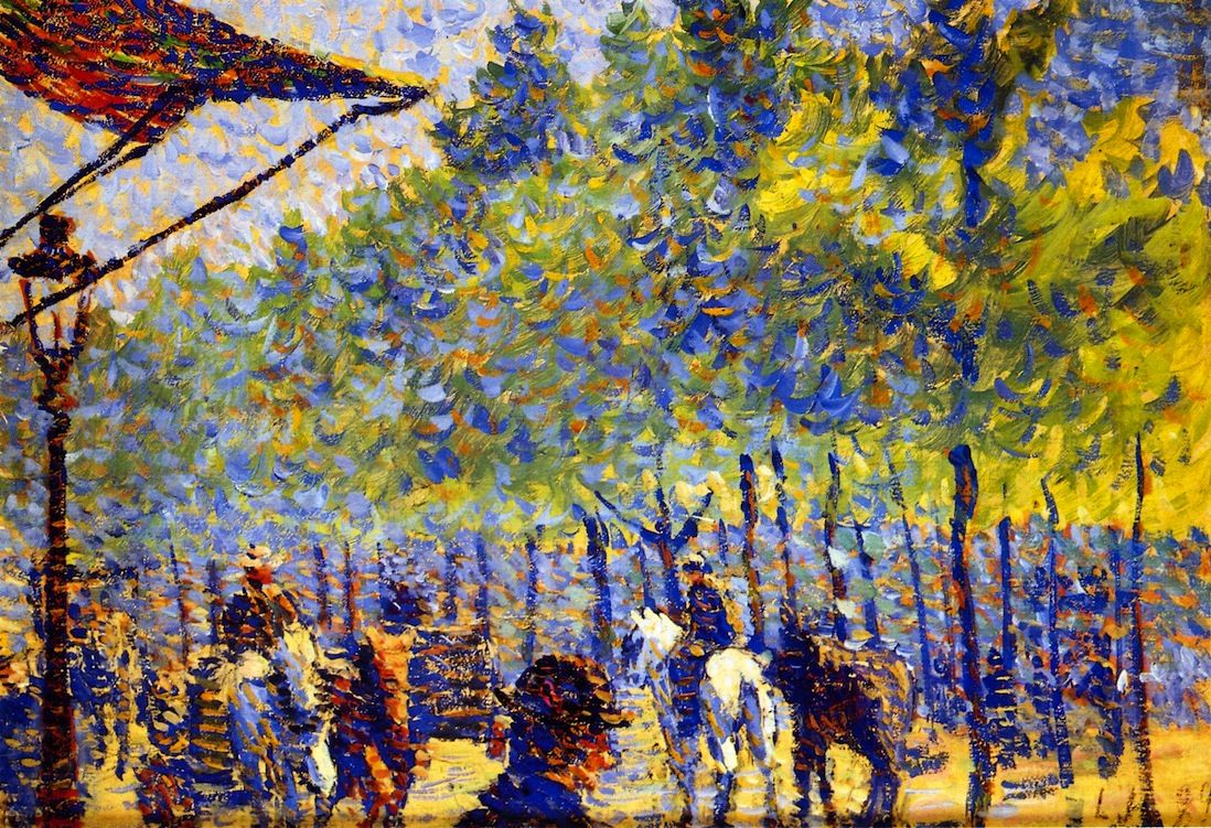 Street Scene in Paris Louis Hayet tablo - Dekolata