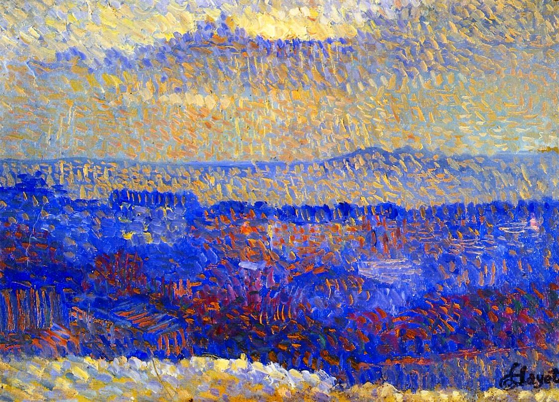 Sun Behind the Clouds Louis Hayet tablo - Dekolata