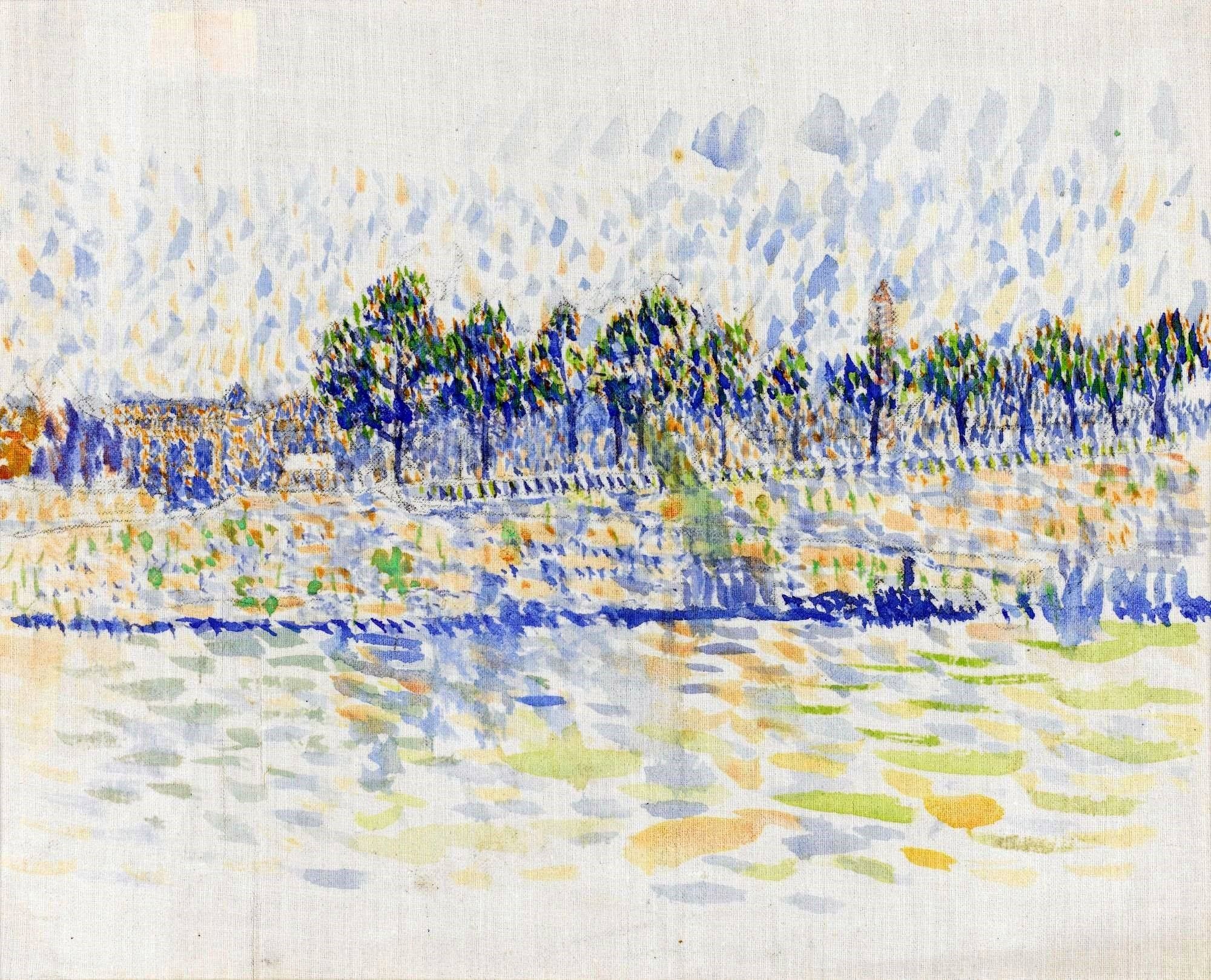 The Seine in Paris Louis Hayet tablo - Dekolata