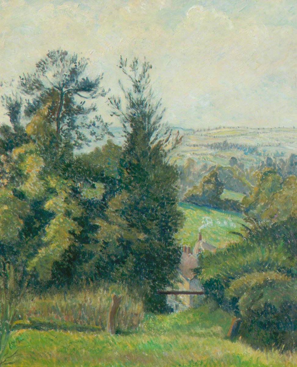 Above the Village, Hewood (1941) Lucien Pissarro tablo - Dekolata
