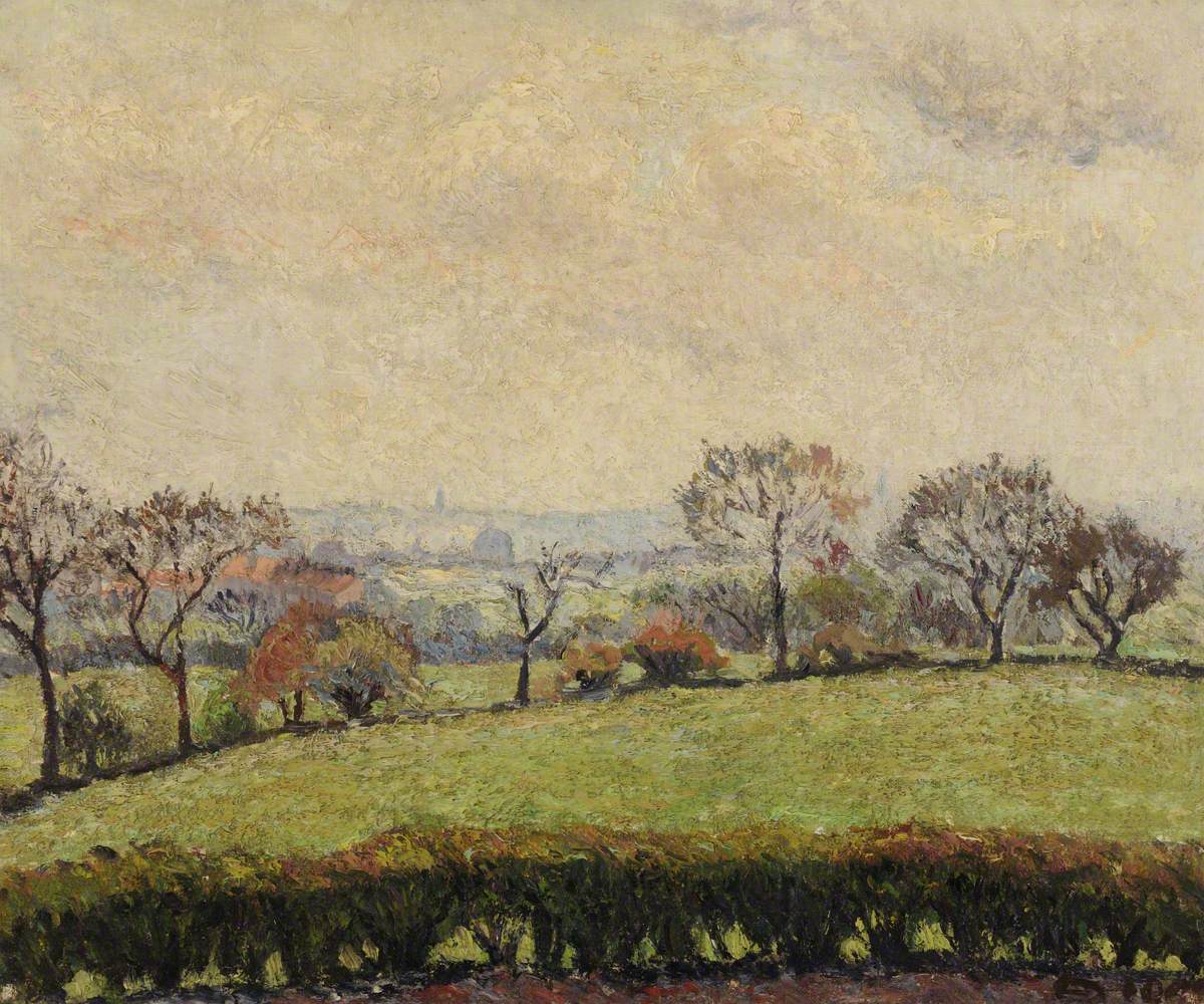 Acton, Matin, Temps Gris (1906) Lucien Pissarro tablo - Dekolata