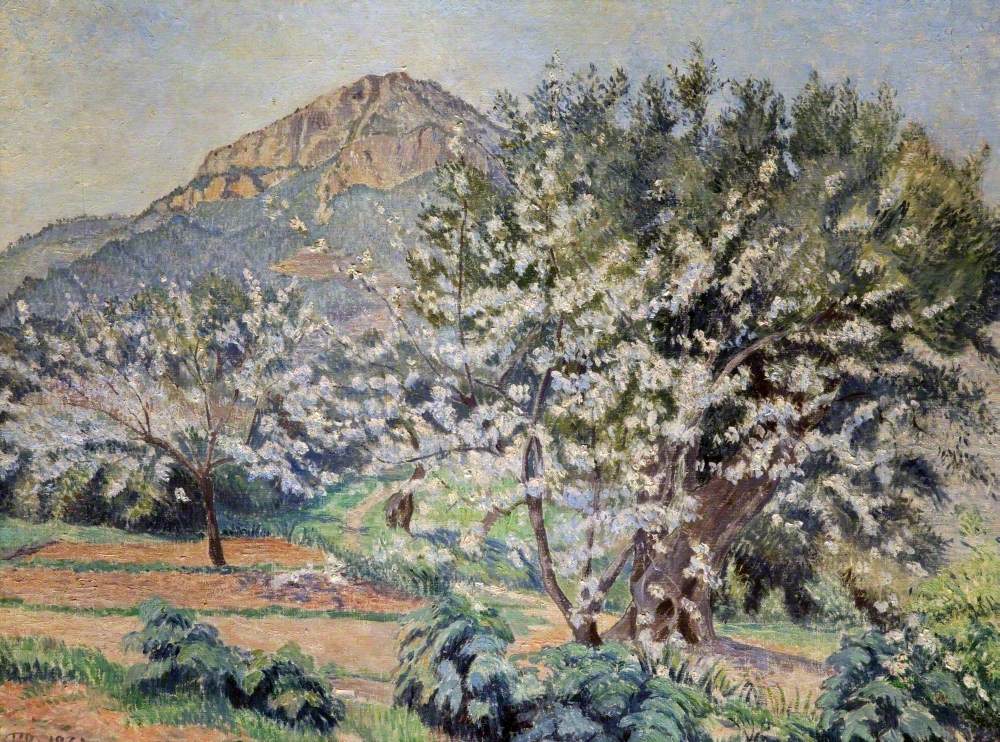 Cerisiers En Fleur (1931) Lucien Pissarro tablo - Dekolata