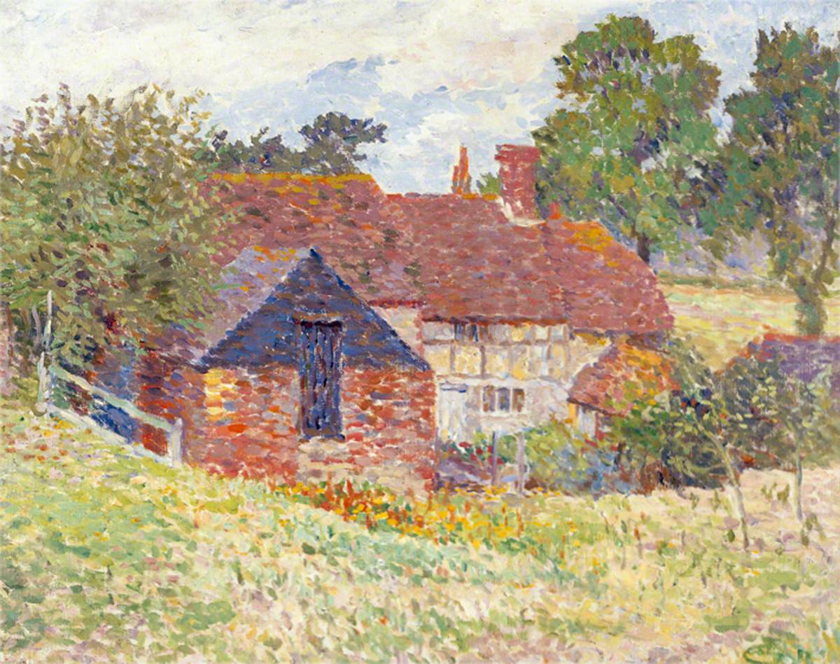 Cottage at Storrington (1911) Lucien Pissarro tablo - Dekolata