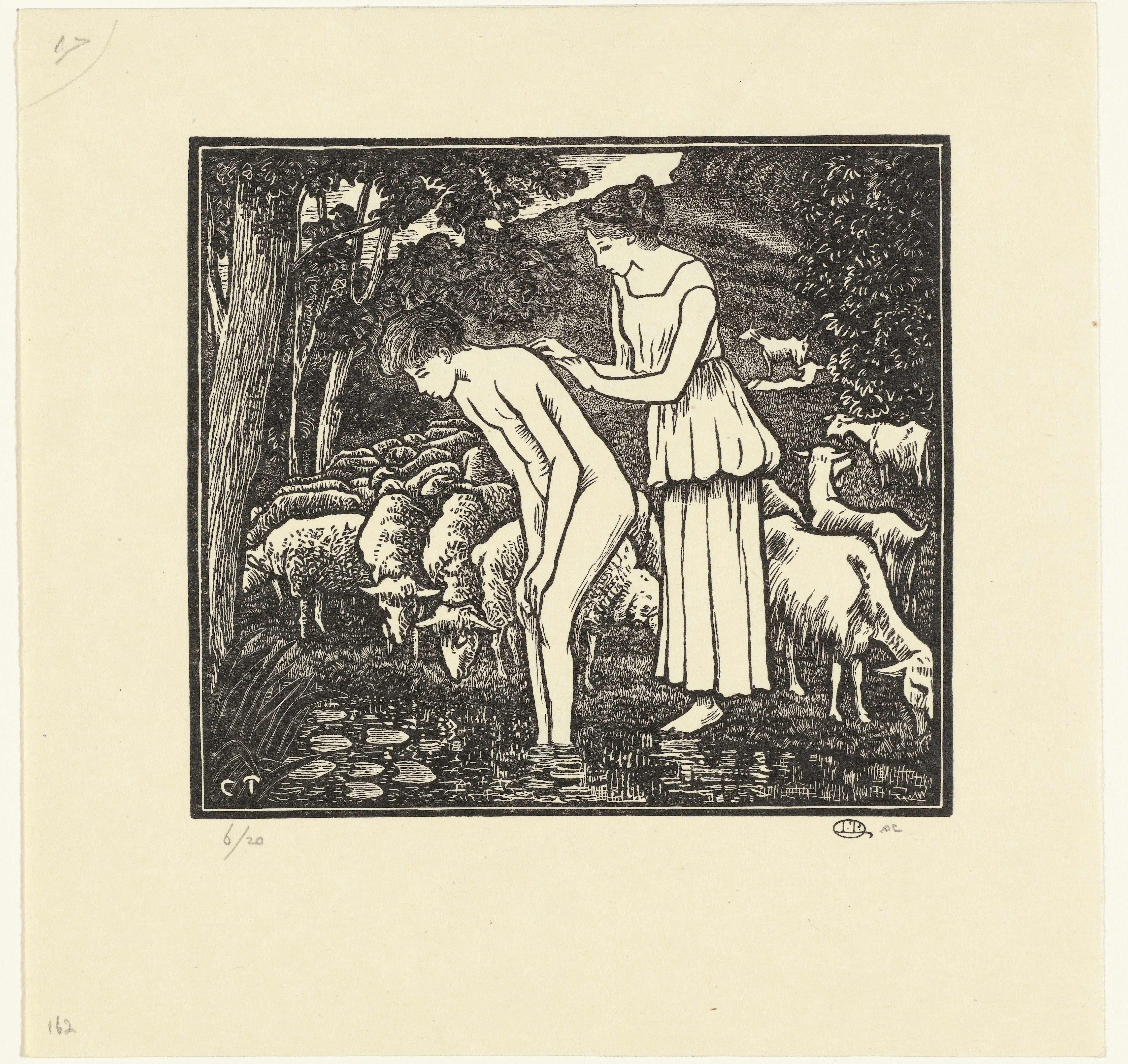 Daphnis et Chloé (1899) Lucien Pissarro tablo - Dekolata
