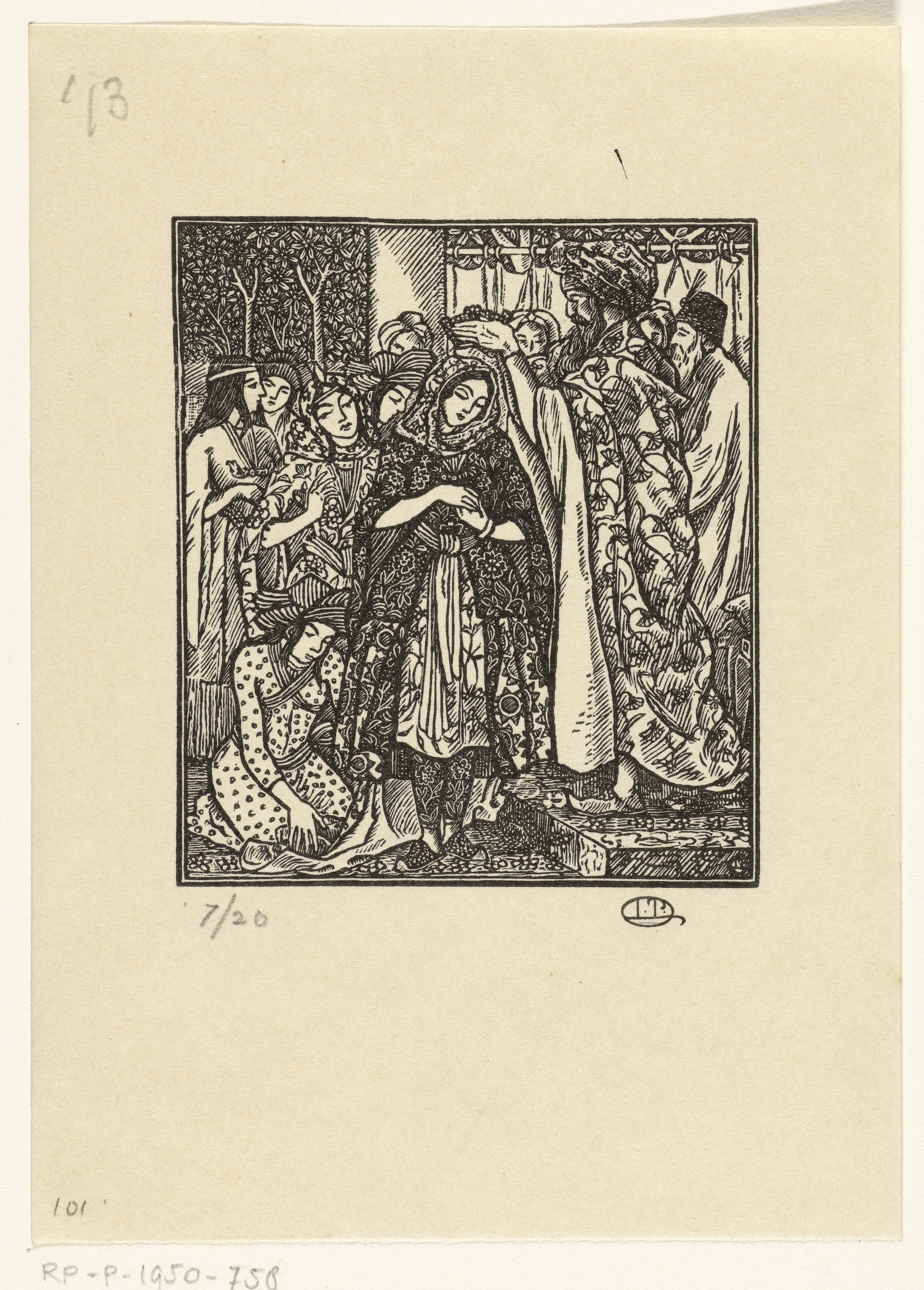 De kroning van Esther (1896) – Lucien Pissarro Tablo