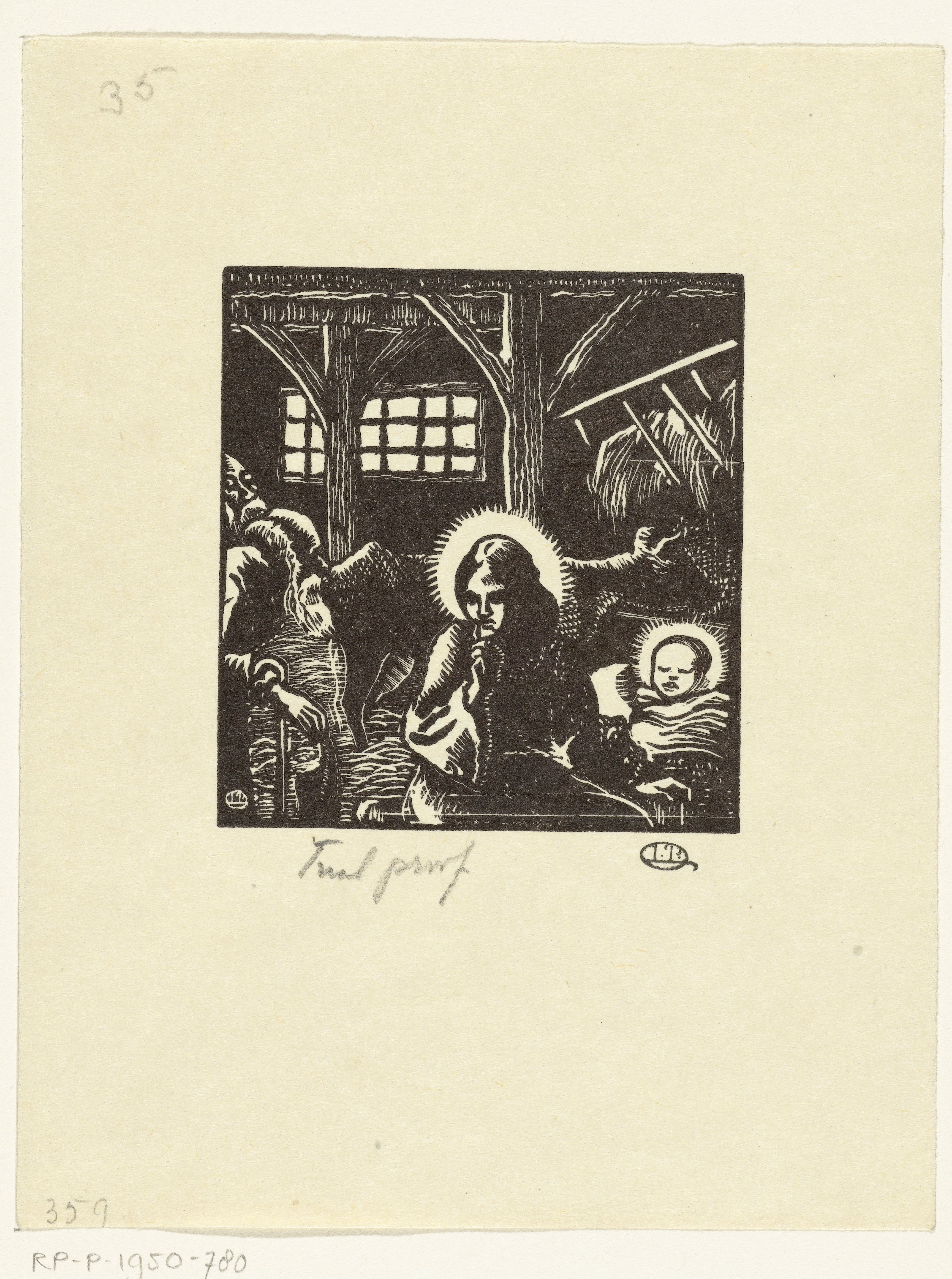 Geboorte van Christus (1929) Lucien Pissarro tablo - Dekolata