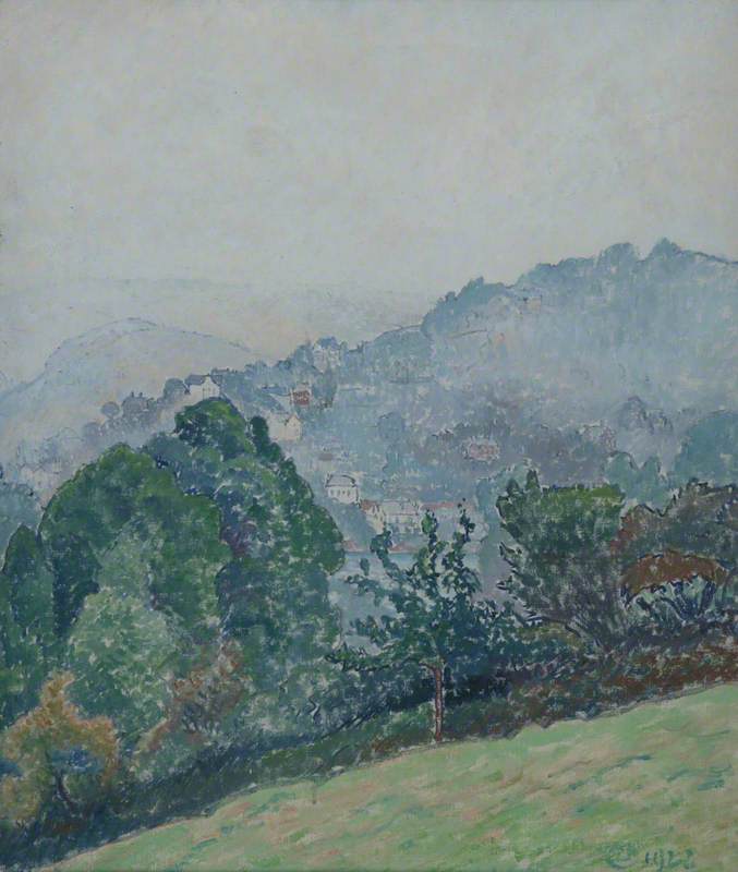 Kingswear Through the Mist (1922) – Lucien Pissarro Tablo
