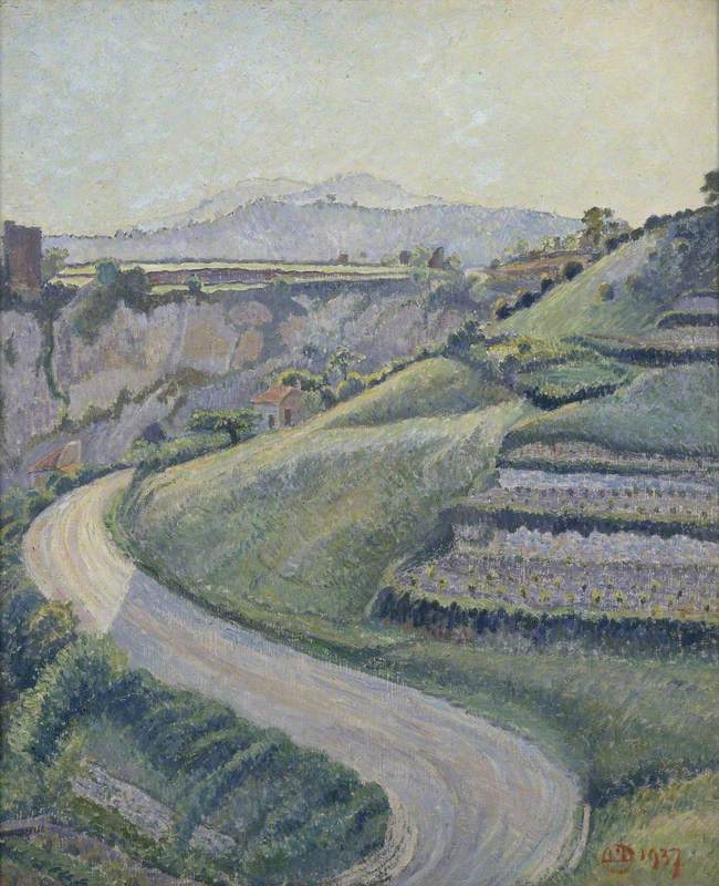 La Nouvelle Route, Cotignac (1937) – Lucien Pissarro Tablo