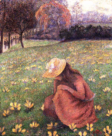 Les Crocus (1900) Lucien Pissarro tablo - Dekolata