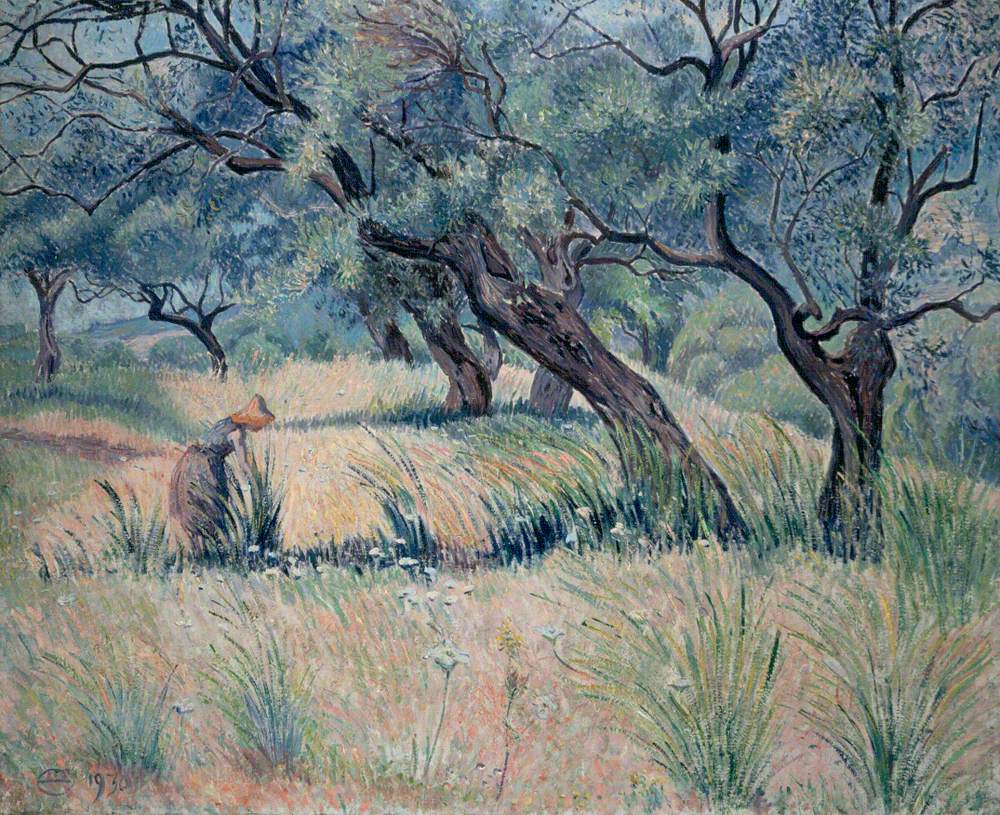 Les Oliviers (Oliveraie Morning) (1930) – Lucien Pissarro Tablo