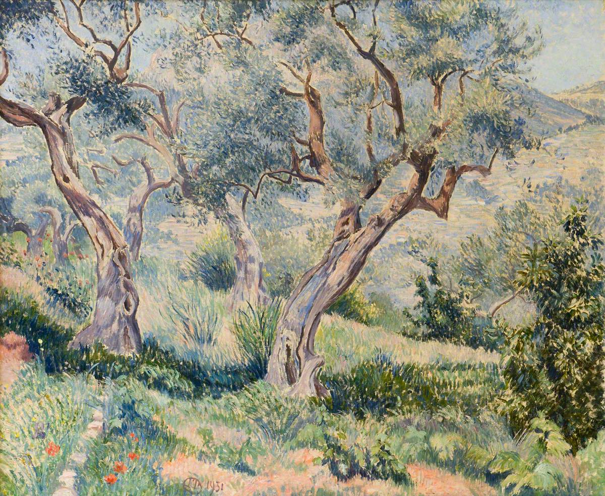 Les Oliviers Du Cabanon, Toulon (The Olive Trees, Toulon) (1931) – Lucien Pissarro Tablo