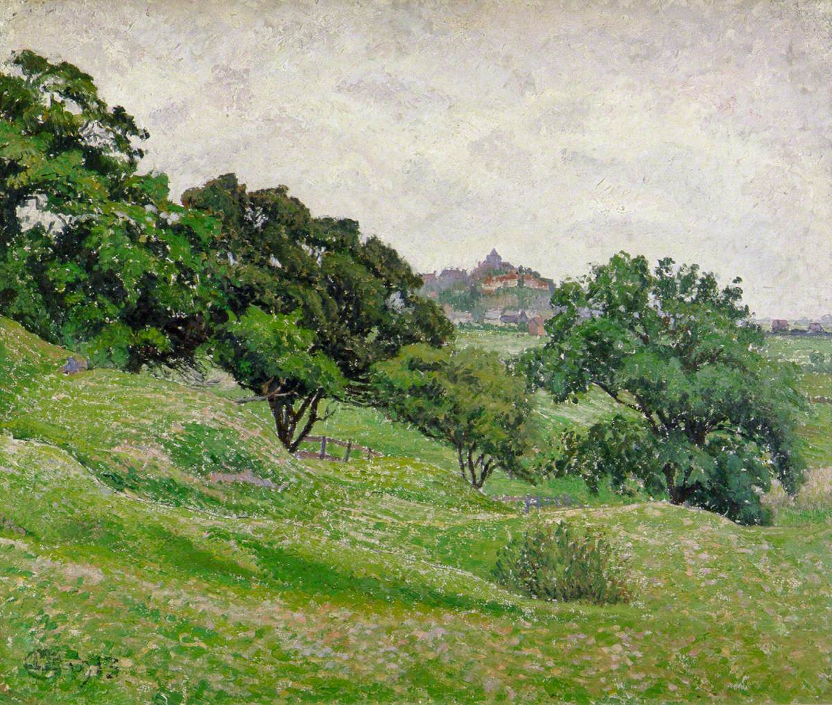 Rye from Cadboro Cliff, Grey Morning (1913) Lucien Pissarro tablo - Dekolata