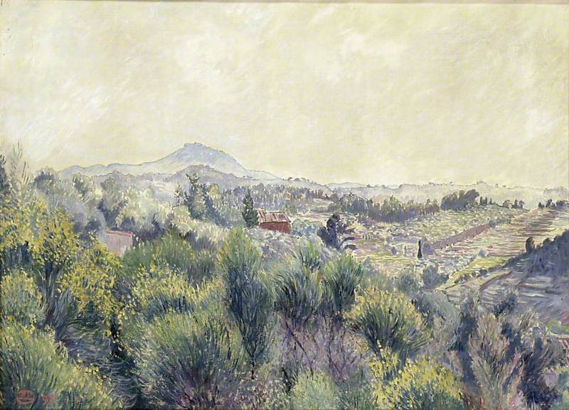 Six Fours from Chemin De L'Hubac (1931) Lucien Pissarro tablo - Dekolata