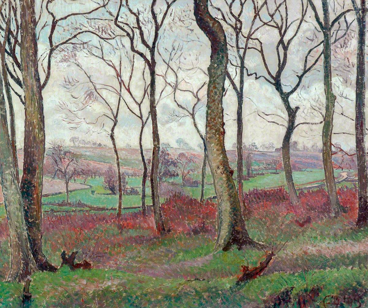 The Dunmow Road from Tilty Wood (1915) Lucien Pissarro tablo - Dekolata