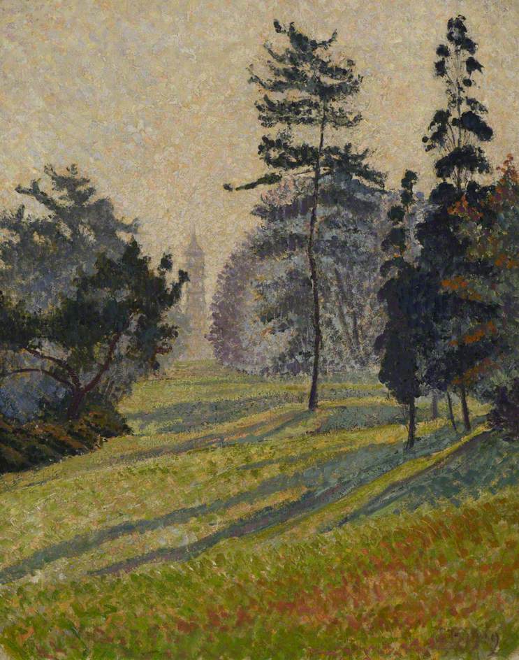 The Pagoda, Kew (1919) Lucien Pissarro tablo - Dekolata