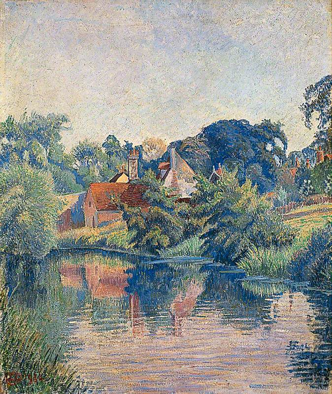 The Stour at Stratford St Mary, Colchester (1934) – Lucien Pissarro Tablo