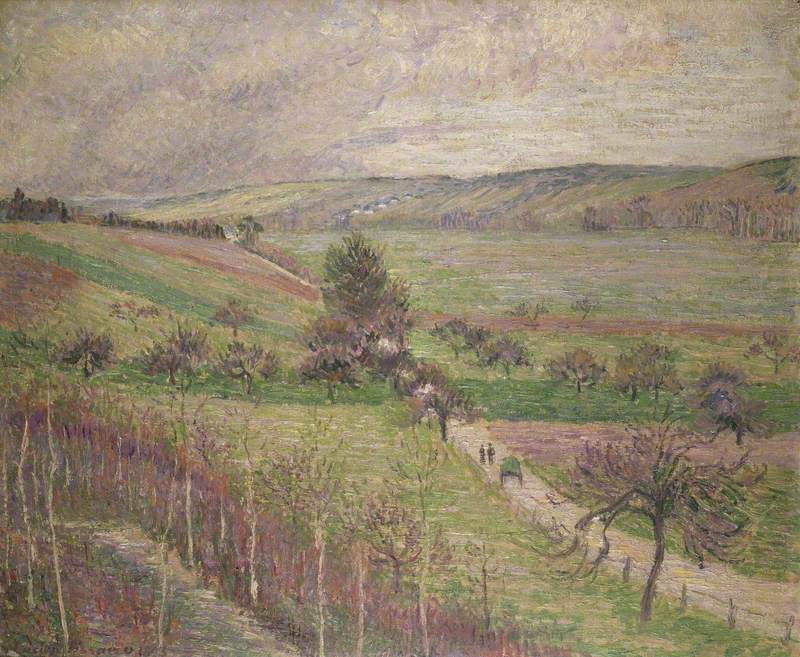 The Thierceville Road, Early Spring (1893) Lucien Pissarro tablo - Dekolata