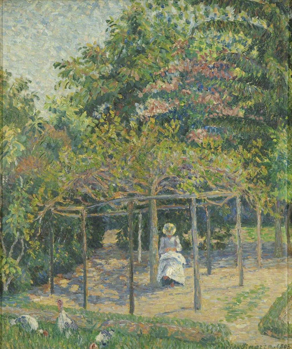 The Turkeys, Or Esther in the Garden, Eragny (1893) Lucien Pissarro tablo - Dekolata