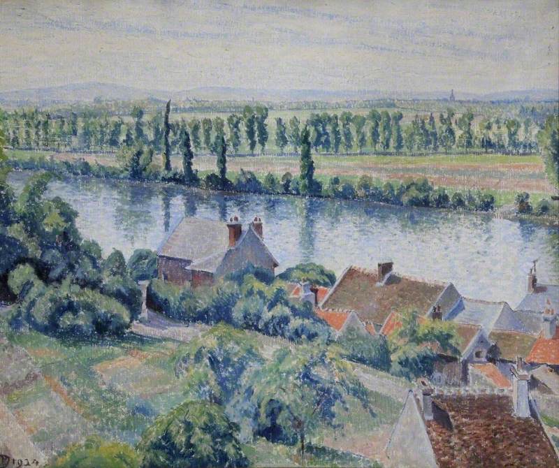 Un Coin Du Village, La Frette, France (1924) – Lucien Pissarro Tablo