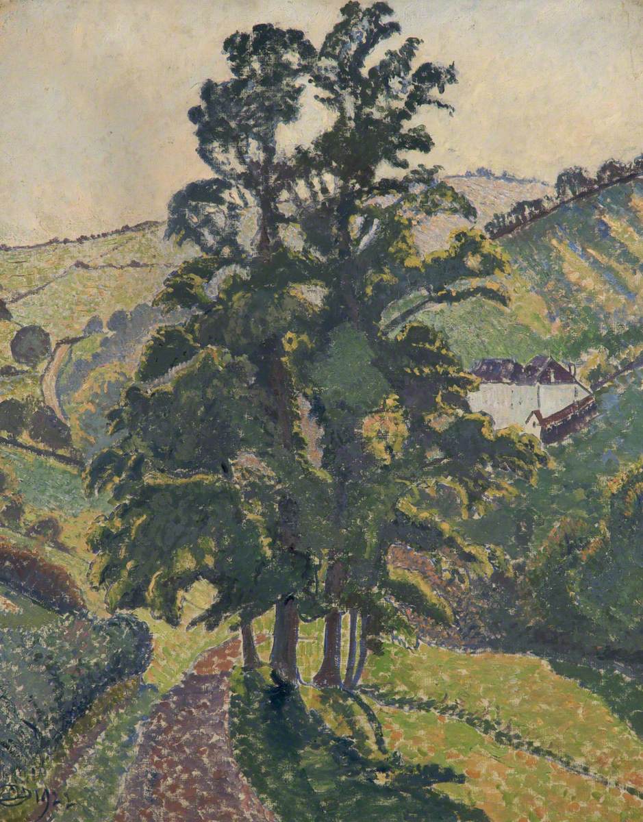 View in the Dart Valley, Devon (1922) Lucien Pissarro tablo - Dekolata