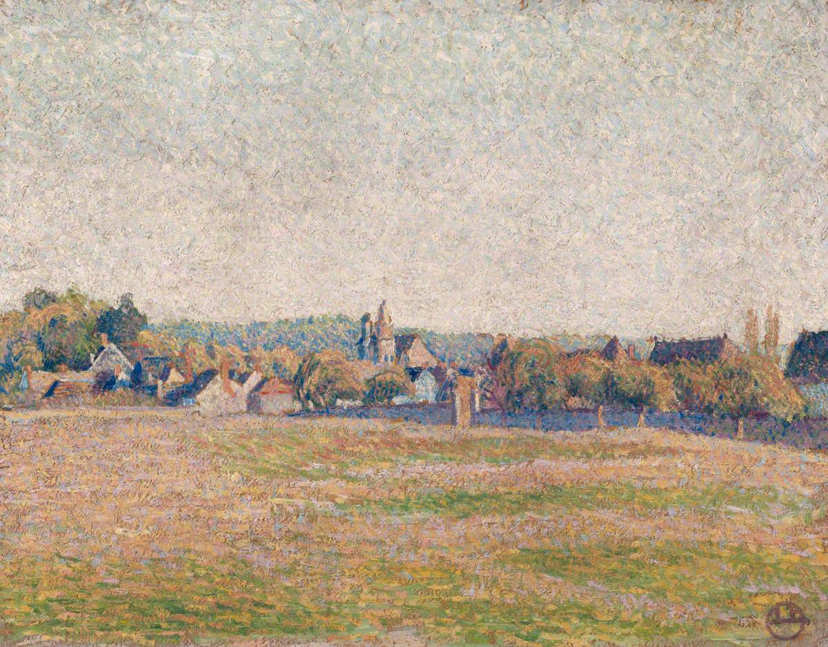 Vue D'Eragny (1892) Lucien Pissarro tablo - Dekolata