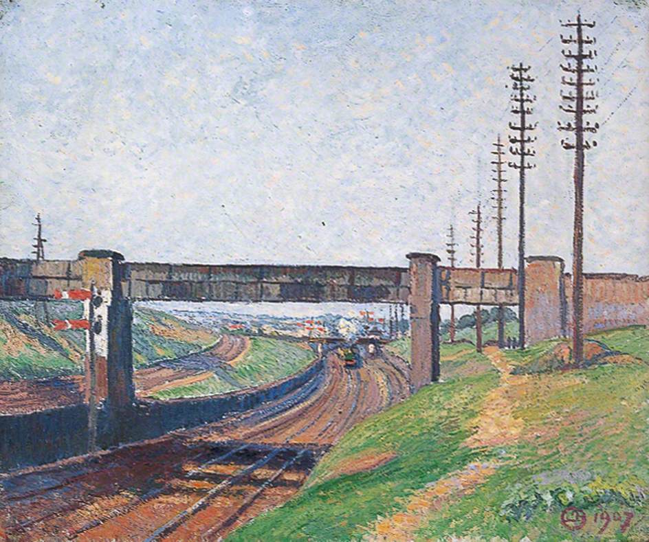 Wells Farm Railway Bridge, Acton, London (1907) – Lucien Pissarro Tablo