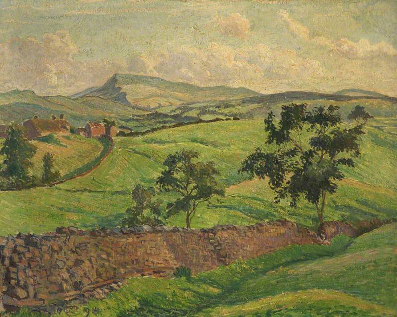 Wild Boar Fell, Brough (1914) – Lucien Pissarro Tablo