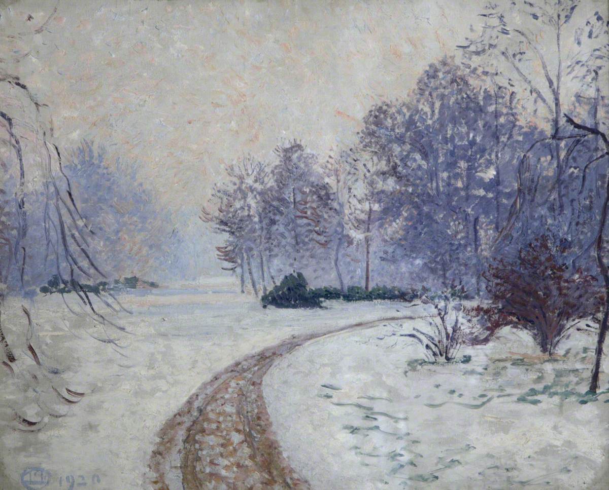 Winter Landscape (1920) Lucien Pissarro tablo - Dekolata