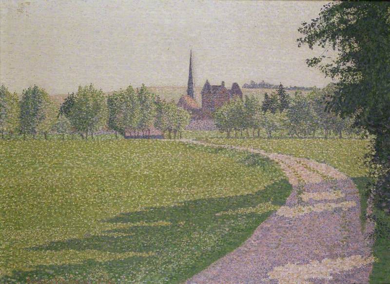 Éragny Church (1886) Lucien Pissarro tablo - Dekolata