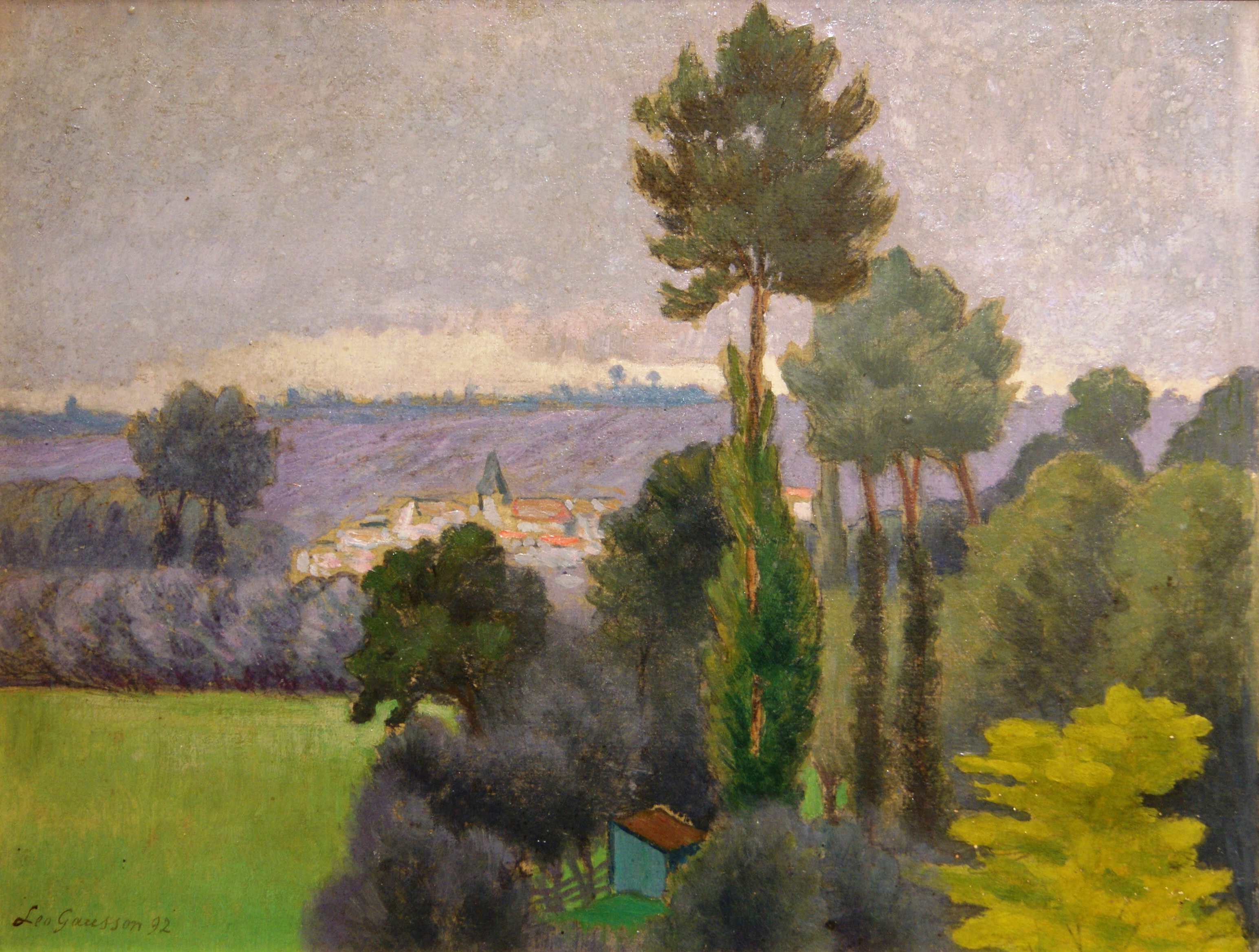 Le village dans la verdure (1892) Léo Gausson tablo - Dekolata
