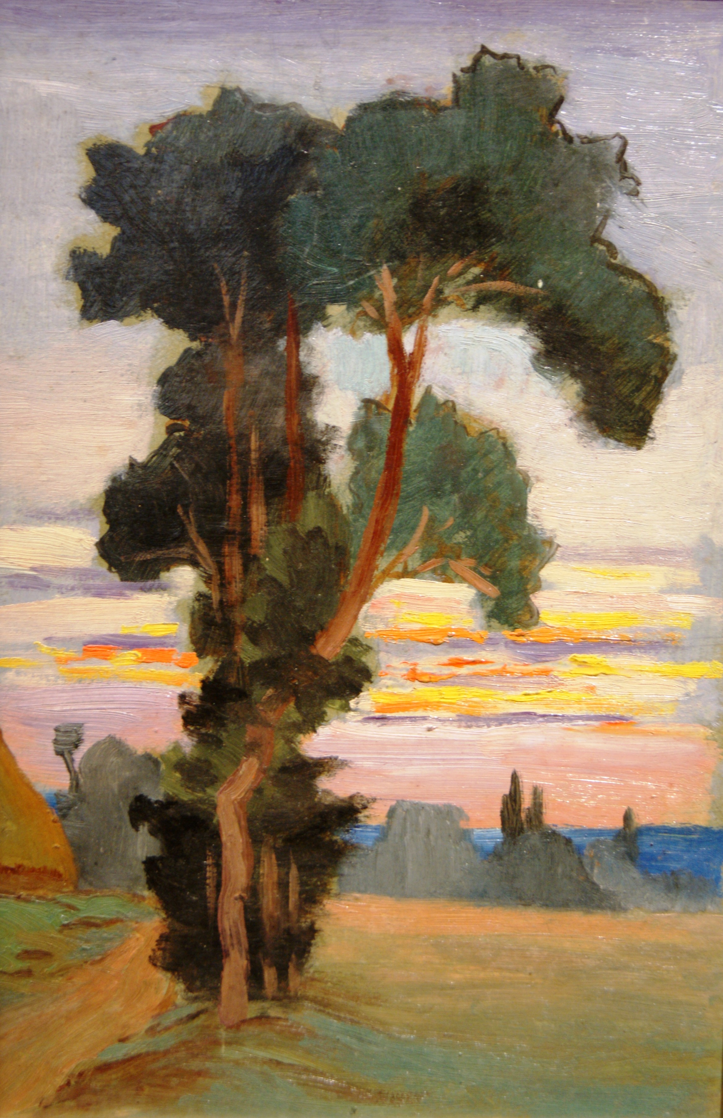 Les arbres au bord du chemin à Lagny (1893) – Léo Gausson Tablo