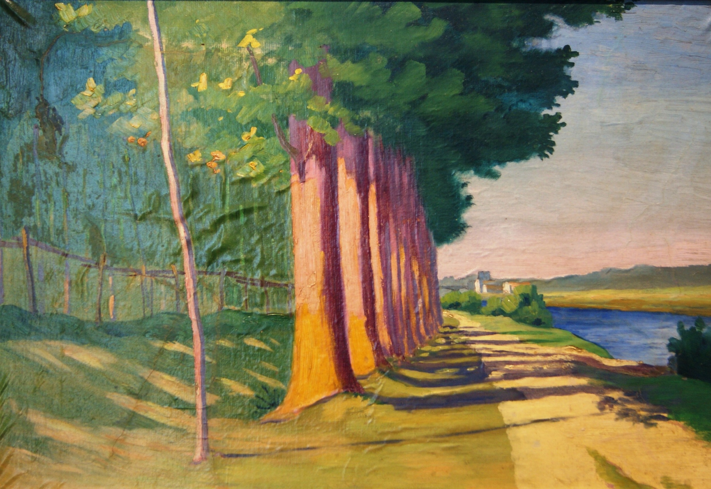 Les arbres du quai de la Gourdine à Lagny (1885) Léo Gausson tablo - Dekolata