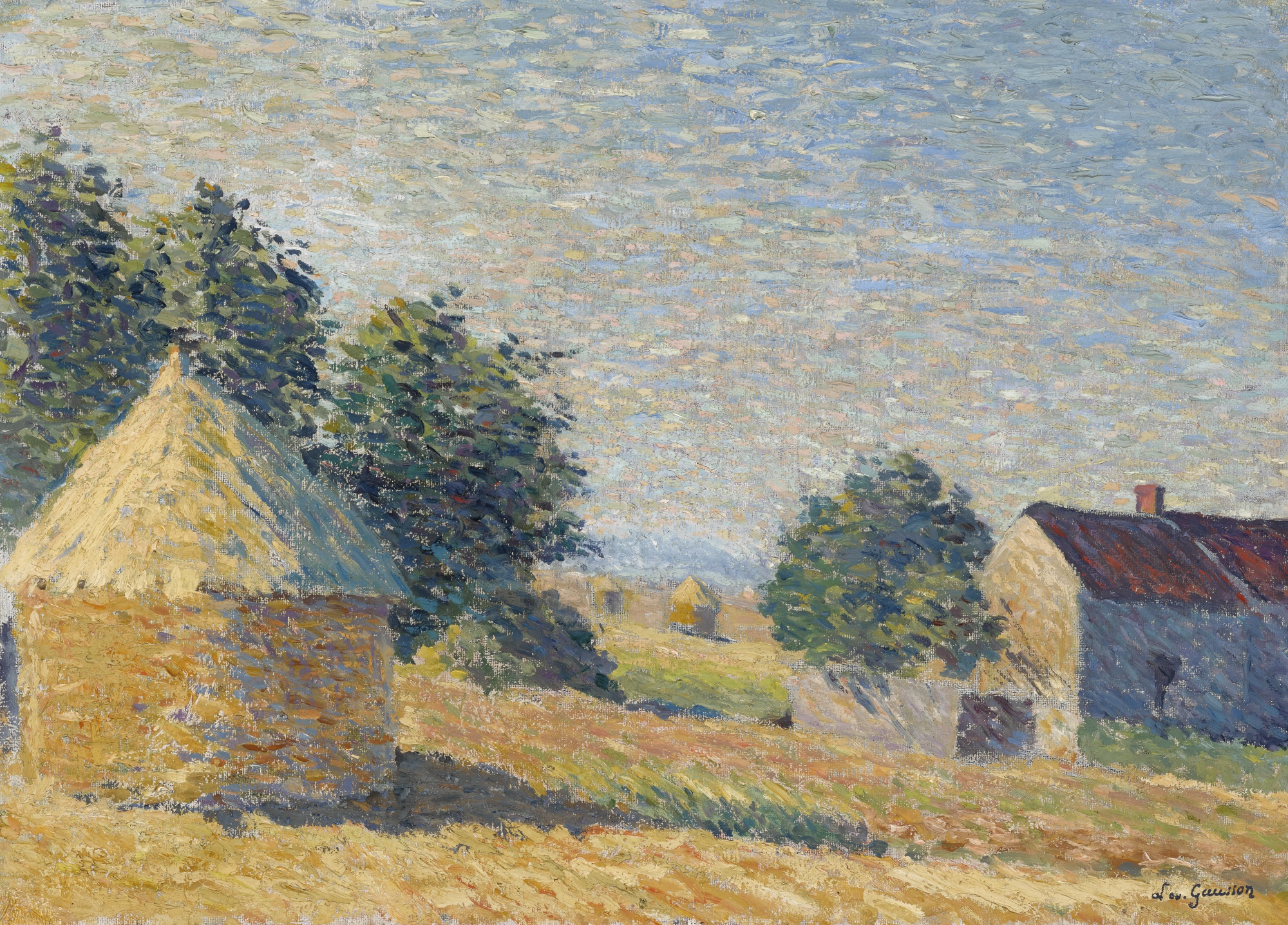 Paysage Aux Meules De Foins Léo Gausson tablo - Dekolata