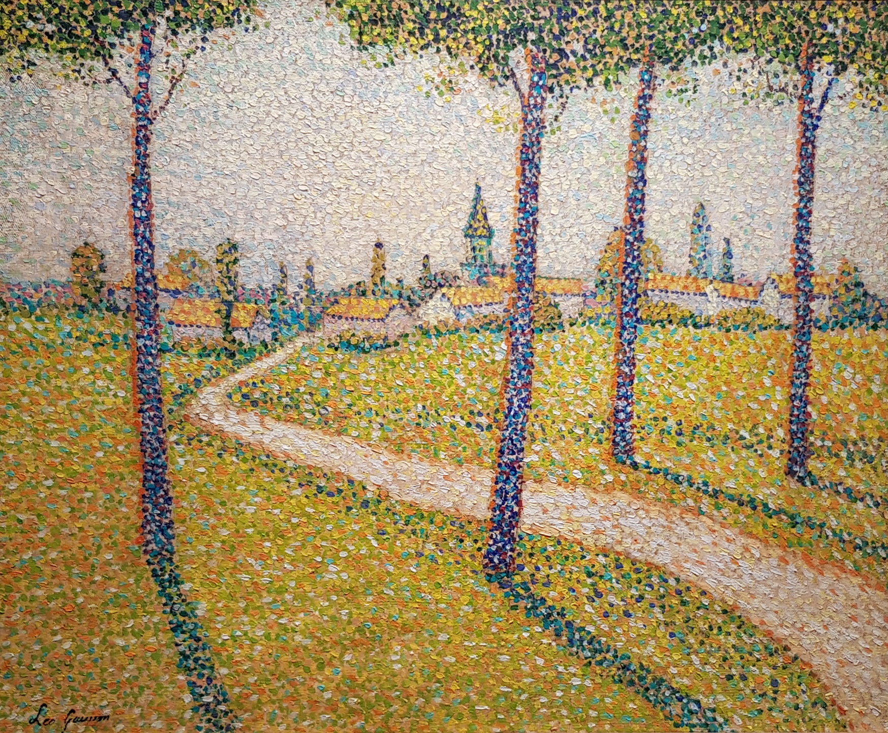 Village derrière les arbres (1890) Léo Gausson tablo - Dekolata