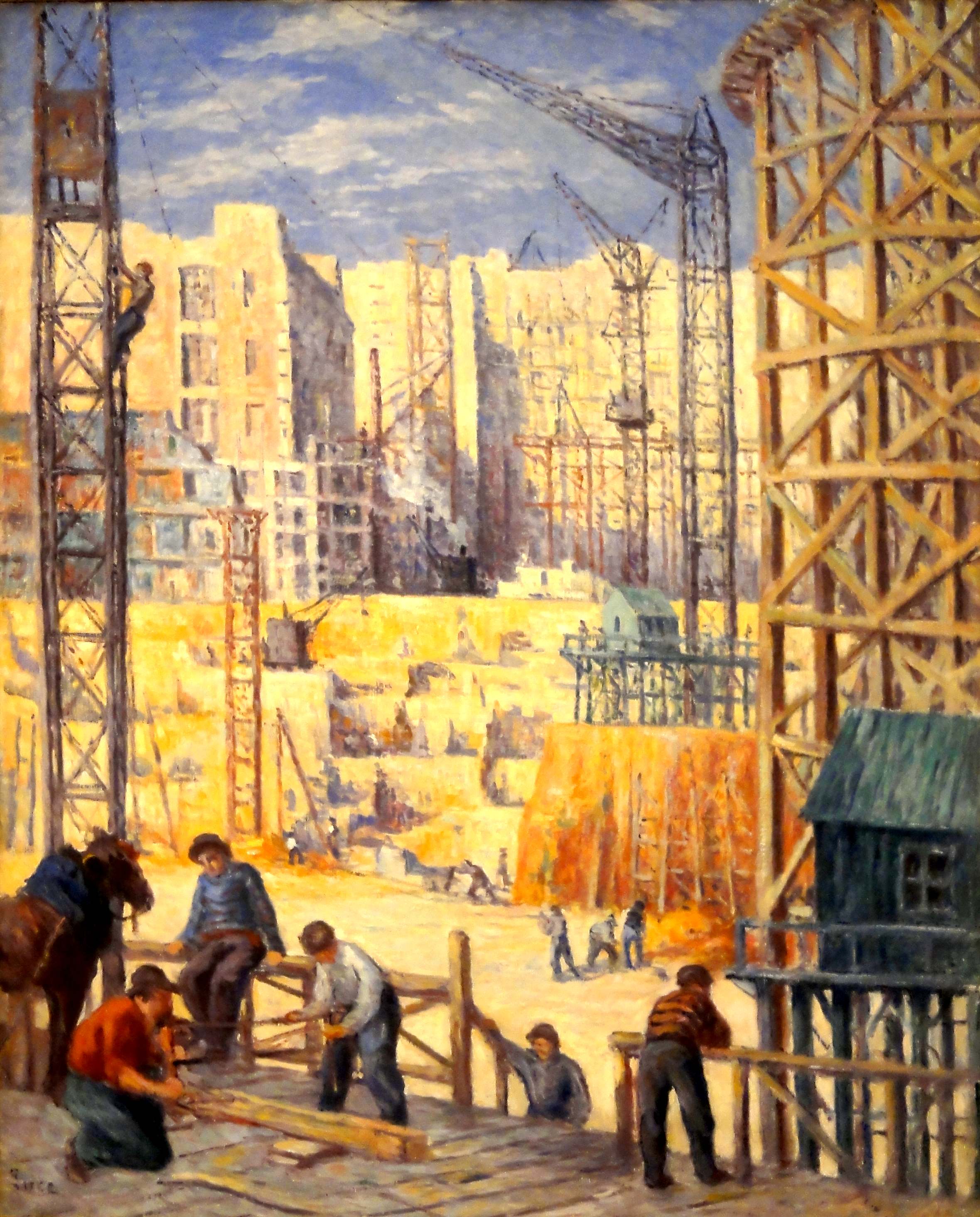 Construction Quai De Passy (1907) Maximilien Luce tablo - Dekolata