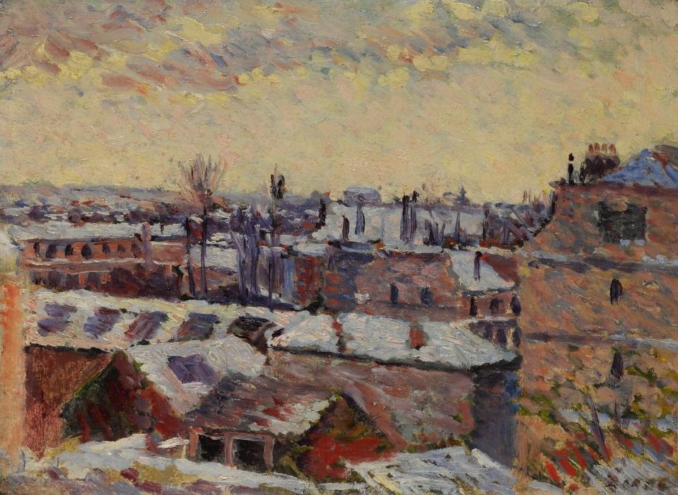 Denfert Street, Roofs Under the Snow (1887) Maximilien Luce tablo - Dekolata