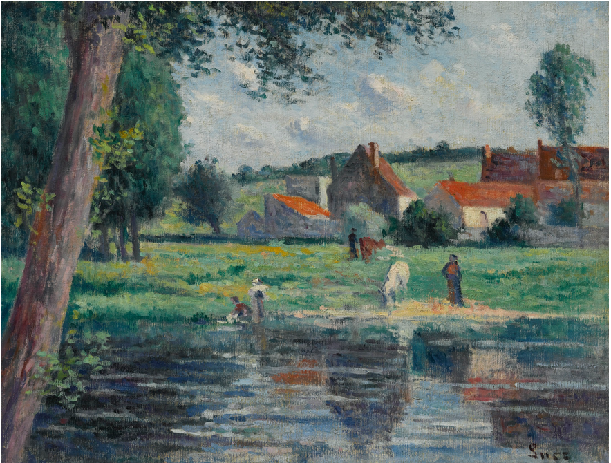 Drinker at the edge of the Cure (1906) – Maximilien Luce Tablo