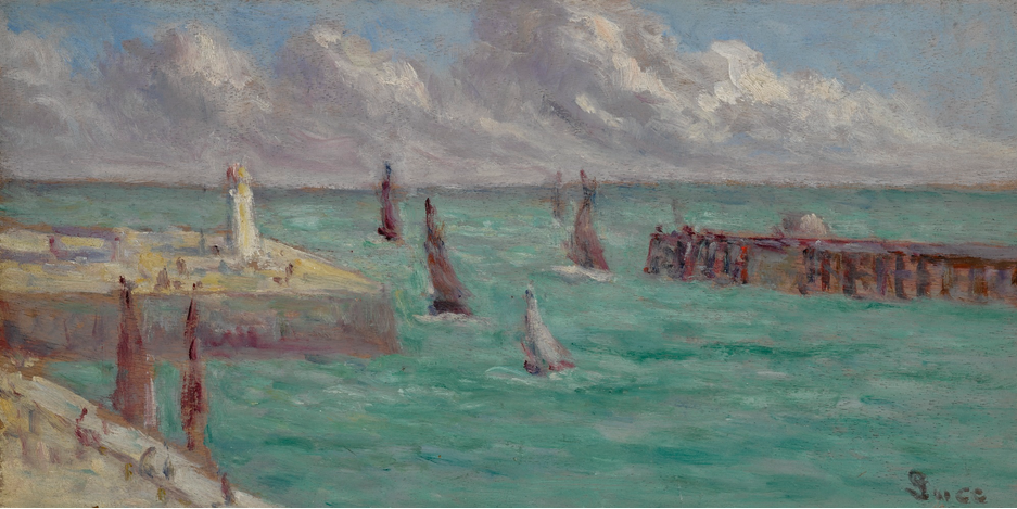 Honfleur, Le Phare Et La Jetée (1935) Maximilien Luce tablo - Dekolata