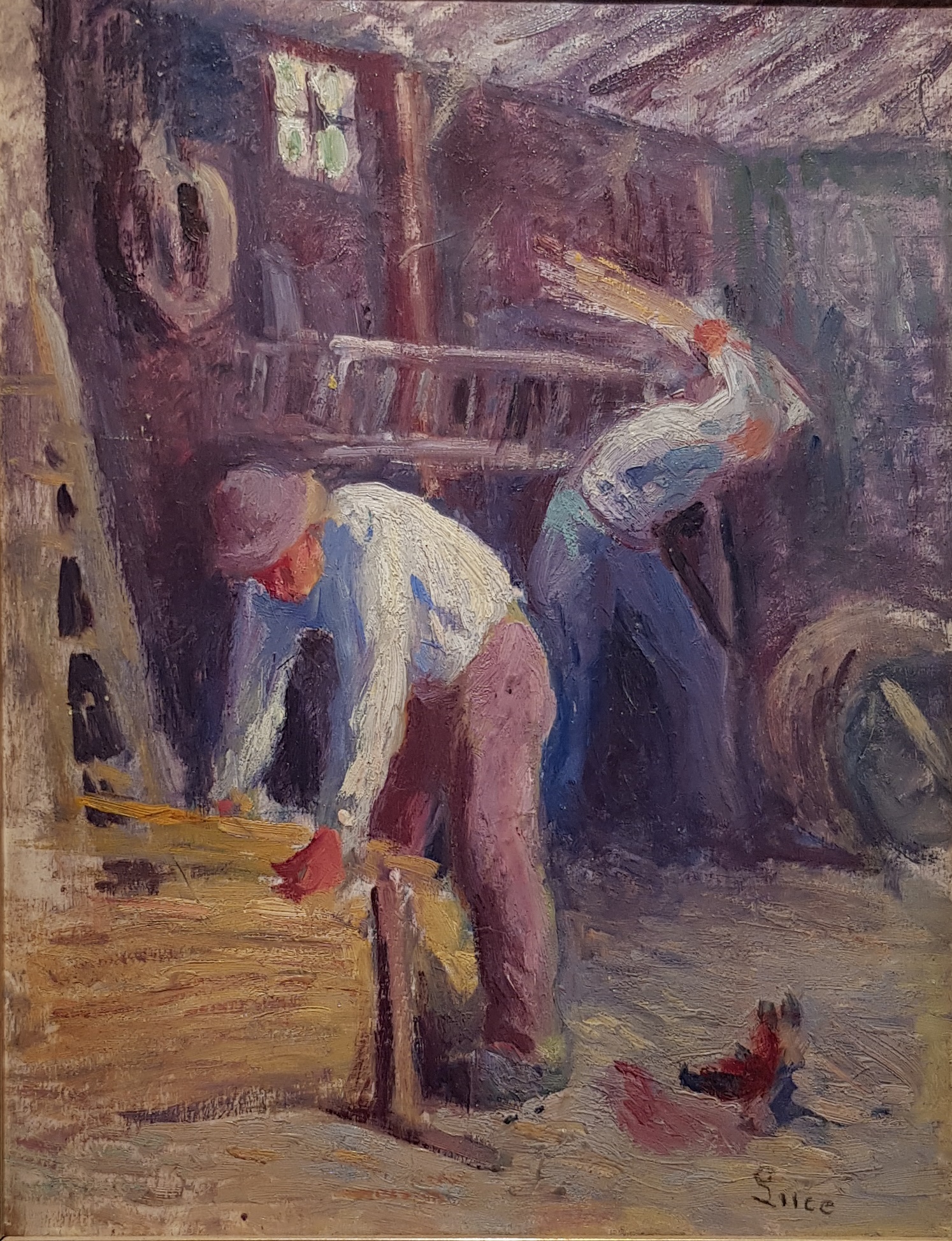 Kermouster, travaux à la ferme Maximilien Luce tablo - Dekolata