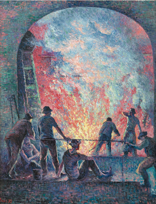 L'acierie (1899) Maximilien Luce tablo - Dekolata